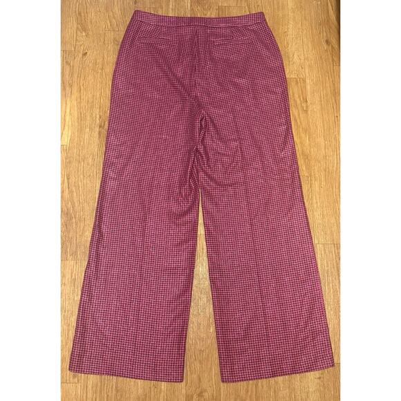 L’Agence Livvy Wool Blend Houndstooth Trouser in Metallic Pink and Black Size 18 - Picture 10 of 15